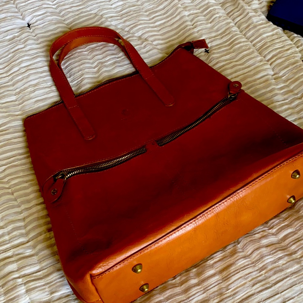 Italian leather backpack.